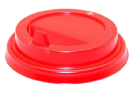 Крышка пластиковая "Красная" с клапаном для стаканов 350/450мл