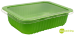 ЭКОконтейнер с крышкой"салатовый" 187*137*50мм(кукурузный крахмал)